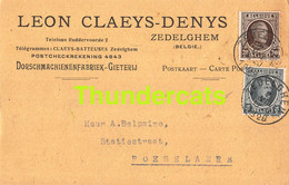 CPA LEON CLAEYS DENYS ZEDELGHEM ZEDELGEM RUDDERVOORDE DORSCHMACHIENENFABRIEK - Zedelgem