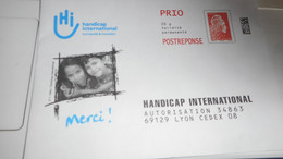 Enveloppe PAP - Prio "HANDICAP INTERNATIONAL" - Listos A Ser Enviados: Respuesta