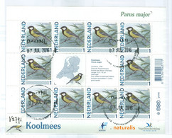 NEDERLAND *  NVPH V 2791 * BLOK * POSTFRIS GESTEMPELD * VOGEL * BIRD * KOOLMEES * PARUS MAJOR * C.W. 20,00 - Used Stamps