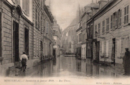 Montereau Inondations 1910 Rue Thiers - Floods