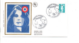MAYOTTE FDC 1997 MARIANNE DE BRIAT 5 FRS - Covers & Documents