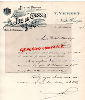 21- NUITS ST SAINT GEORGES- RARE LETTRE MANUSCRITE V. VERDET-JUS DE CASSIS-MARC DE BOURGOGNE-1914 ST SAINT FLOUR - Levensmiddelen