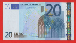 001 - BILLET 20 EUROS  2002  NEUF Signature WIM DUISEMBERG  N° U06113351309 - Imp L004F - 20 Euro