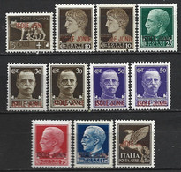 ITALIA. 1941,  IONIAN ISLANDS , IMPERIALE, 11 VALORI MNH** - Isole Ionie