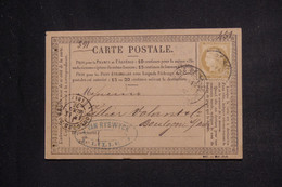 FRANCE- Carte Précurseur De Lille Pour Boulogne/Mer En 1876, Affranchissement Cérès 15ct - L 134663 - Cartes Précurseurs