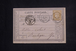 FRANCE- Carte Précurseur Pour Boulogne/Mer En 1876, Affranchissement Cérès 15ct - L 134664 - Cartes Précurseurs