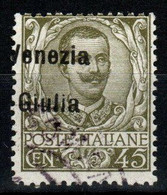 ITALIA, VENEZIA GIULIA 1916-119, 45 CENT USATO, INTERESSANTE VARIETA' - Vénétie Julienne