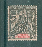 SAINT-PIERRE ET MIQUELON - N°66 Oblitéré. Timbres D'Octobre 1892. Papier Teinté. - Used Stamps