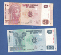 CONGO 50 + 100 Francs 2013 - République Du Congo (Congo-Brazzaville)