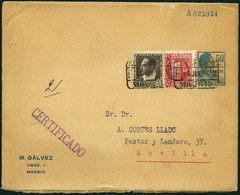 España - Sobre Entero Postal Publicitarios - Laiz O 1303 + España 687 - 50cts. Publicidad "M. Gálvez - Cruz, 1 - Madrid" - 1931-....