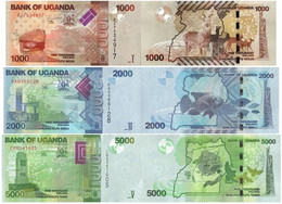 UGANDA 1000 2000 5000 Shillings 2019 - 2021 P 49 50 51 UNC Matching Last Two Numbers Of Serial - Uganda