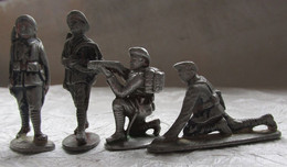 Figurines Aluminium Quiralu Minialux Lot De Quatre Soldats Chasseurs Alpins - Quiralu