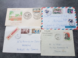 Lot De 4 Lettres De Grande Comores 2 Au Depart De France Pour Moroni /1 Journée Du Timbre + Tanarive Pour Tamatave - Covers & Documents