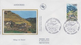 Enveloppe  FDC  1er  Jour  ANDORRE   Village  De  RANSOL   1987 - FDC