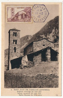 ANDORRE - Carte Maximum - 1F Saint Jean De Caselles - Obl Hexagonale Canillo Vallées D'Andorre 11/12/1946 - Maximumkarten (MC)