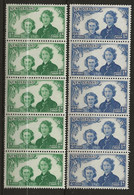 NOUVELLE-ZELANDE: **, N° YT 267 Et 268 X 5, Bandes Vertic., TB - Unused Stamps