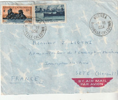 Nouvelle Calédonie  Lettre Avion Nouméa 18/11/1954  Pour Sète Hérault - Lettres & Documents