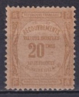 TAXE - 1908/1925 - YVERT N°45a * MH PAPIER GC - COTE = 40 EUR. - 1859-1959.. Ungebraucht