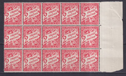 MONACO TAXE - 1926/43 - BLOC De 15 !  YVERT N°24 ** MNH - Taxe