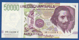 ITALY - P.116b – 50.000 50000 LIRE L. Bernini 27.05.1992  UNC, Serie UB 112359 V - 50000 Liras