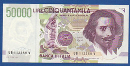 ITALY - P.116b – 50.000 50000 LIRE L. Bernini 27.05.1992  UNC, Serie UB 112359 V - 50000 Lire