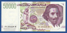 ITALY - P.116b – 50.000 50000 LIRE L. Bernini 27.05.1992  UNC, Serie SC 253226 M - 50000 Lire