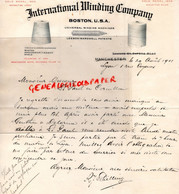 ETATS UNIS AMERIQUE- BOSTON-MANCHESTER-BASLE- LYON-RARE LETTRE INTERNATIONAL WINDING COMPANY-SCHILLING 1911 - United States