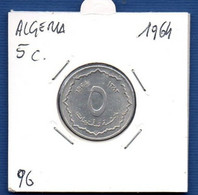 ALGERIA - 5 Centimes1964  -  See Photos -  Km 96 - Algérie