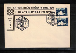 Croatia / Kroatien NDH 1942 First Philatelic Exhibition In Banja Luka Interesting Cover - Croatia