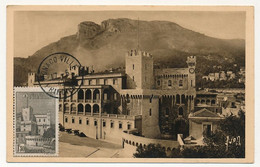 MONACO => Carte Maximum => 1,30F Le Palais -  Monaco-Ville Principauté 17/2/1942 - Maximum Cards