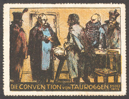 Convention Of Tauroggen 1812 RUSSIA Prussia GERMANY Alliance - FRANCE Napoleon WAR Vignette Label Cinderella  GENERAL - Andere & Zonder Classificatie
