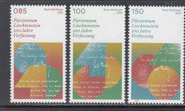 2021 Liechtenstein Constitution Democracy Complete Set Of 3 MNH @ BELOW FACE VALUE - Nuovi