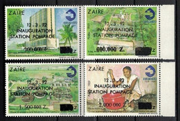 Zaire 1990, Overprint Surcharge REGIDESO: Inauguration Station Pompage, Inflation **, MNH, Margin - Ungebraucht