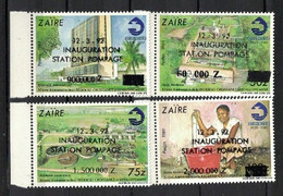 Zaire 1990, Overprint Surcharge REGIDESO: Inauguration Station Pompage, Inflation **, MNH, Margin - Unused Stamps