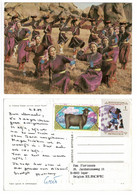 Postcard Mongolia Mongolie CPA Grand Format Groot Formaat  Ethnic Dance Natives Native People - Mongolie