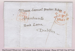 Ireland Armagh Uniform Penny Post 1844 Cover Maguiresbridge To Dublin Prepaid "1" With ARMAGH JU 20 1843 Cds In Red - Voorfilatelie