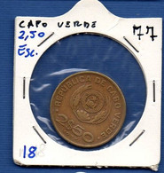 CAPO VERDE - 2,50 Escudos 1977 -  See Photos -  Km 18 - Cape Verde