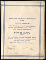 1903 Békéscsabai Községi Tisztviselők Nyugdíj-alapja Javára Rendezett Hangversenyen Részt Vevő Köszönö (ok)levél, Sérült - Ohne Zuordnung