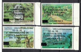 Zaire 1990, Overprint Surcharge Touristiques: Anniversaire Tourisme, Inflation **, MNH, Margin - Ongebruikt