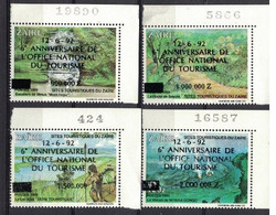 Zaire 1990, Overprint Surcharge Touristiques: Anniversaire Tourisme, Inflation **, MNH, Corner-Margin + Sheet-number - Unused Stamps