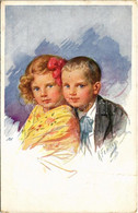 T2/T3 1917 Children Art Postcard. C.W. Faulkner & Co. Series No. 1147-2. S: K. Feiertag + "K.u.K. Feldhaubitzbatterie Nr - Ohne Zuordnung