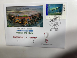 (3 M 4) FIFA World Cup Qatar 2022 - Portugal V Ghana - Cover With OZ Platypus Stamp (24-11-2022) - 2022 – Qatar