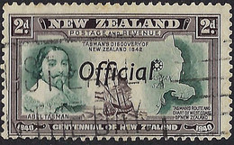 NEW ZEALAND 1940 KGVI 2d Blue-Green & Chocolate Official SGO144 Used - Gebraucht