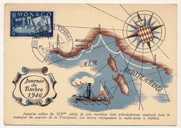MONACO => Carte Maximum => 3F + 2F Journée Du Timbre 1946 - MONACO - 23 Juin 1946 - Maximumkaarten