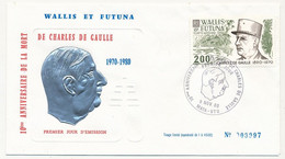 FDC => WALLIS Et FUTUNA - 200F 10eme Anniversaire De La Mort De Charles De Gaulle - MATA-UTU - 9 Nov 1980 - FDC