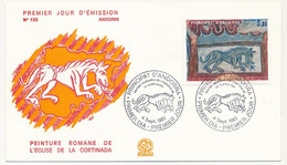 ANDORRE => Enveloppe FDC => 3,00 Peinture Romane De L'église De La Cortinada - Principat D'Andorra - 4 Sept 1982 - FDC