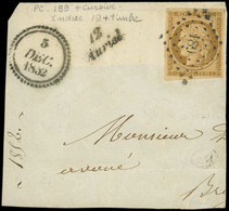 EMISSION DE 1849 - 1    10c. Bistre-jaune Obl. PC 189 S. Fragt, Cursive 12/AURIOL Et Dateur B 5/12/52, TB - 1849-1850 Cérès