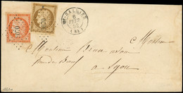 Let EMISSION DE 1849 - 1 Et 5, 10c. Et 40c., Obl. PC 3070 S. Env., Càd T15 St GALMIER 6/2/52, Superbe - 1849-1876: Classic Period