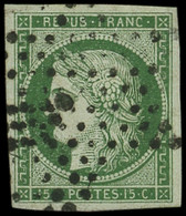 EMISSION DE 1849 - 2b   15c. Vert FONCE, Oblitéré ETOILE, TB. C - 1849-1850 Ceres