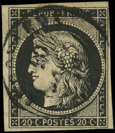 EMISSION DE 1849 - 3a   20c. Noir Sur Blanc, Obl. Càd T15 AMBERIEUX 10 JANV 49, TB - 1849-1850 Ceres